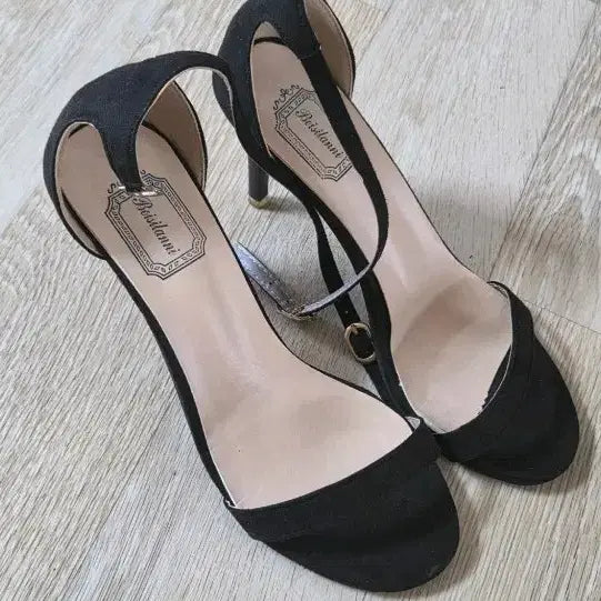 [BUNJANG] Black Suede 9cm Heels Sandals Size 245 / 블랙 스웨이드 9cm 샌들 구두 245