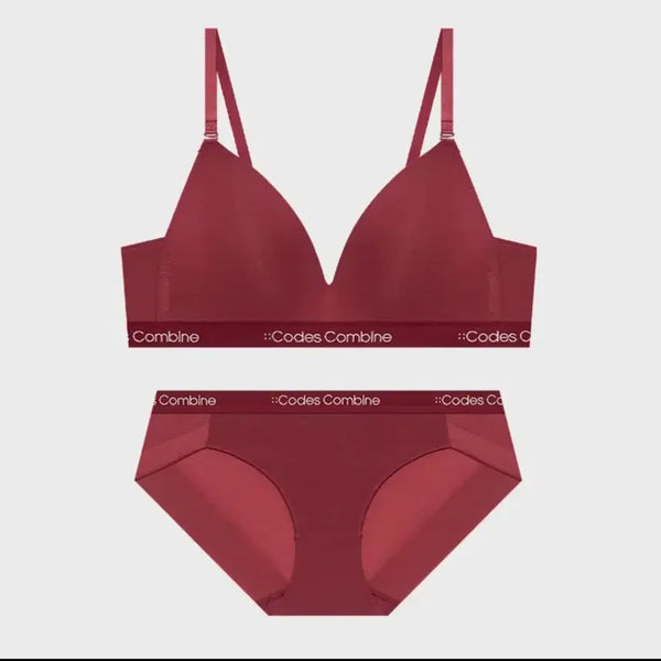 [BUNJANG] Code:z Combined Women's Lingerie Set (Bra + Panty) - Wine / 코데즈컴바인 여성 속옷 세트 (브라 + 팬티) 와인색