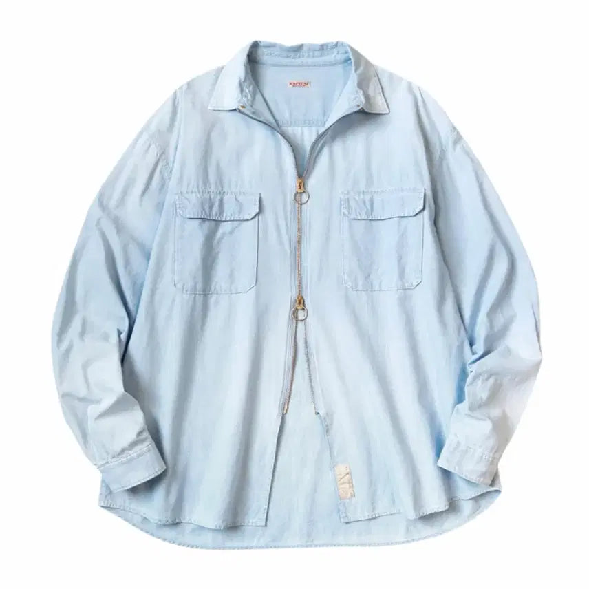 [BUNJANG] Kapital Chambray Drizzler Work Shirt Saxophone / [4] 캐피탈 샴브레이 드리즐러 워크 셔츠 색소폰