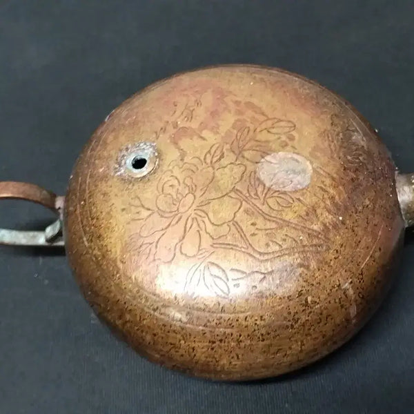[BUNJANG] Brass Incised Flower Pattern Water Dropper - Collector's Item / 황동 음각문 연적 판매자 소장품