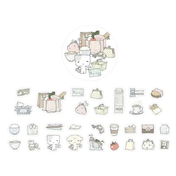 [BUNJANG] Sosoheehee Kiss-Cut Deco Sticker Roll / 소소히히 가계부 데코 키스컷