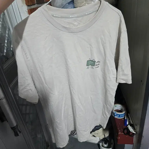[BUNJANG] Snow Peak Washed Cotton Graphic T-Shirt Beige / 스노우피크 반팔티 베이지  워싱