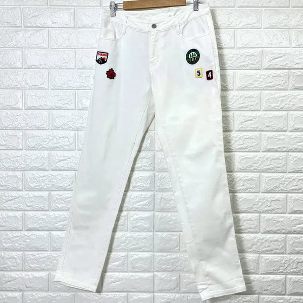 [BUNJANG] Jack Bunny Paris Gates Women's White Golf Pants Size 29-30 / 잭바니 파리게이츠 여성 화이트 골프 팬츠 29~30