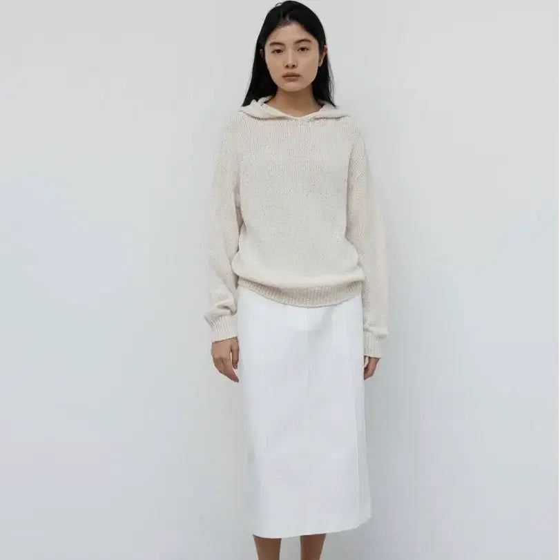 [BUNJANG] Necessary Hooded Knit Cream / 네세서리 후드니트