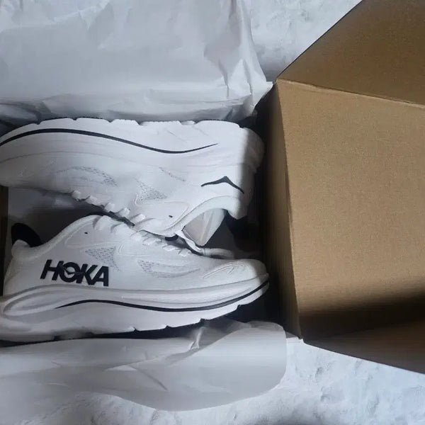[BUNJANG] Hoka Clifton 10 White Running Shoes / 호카 클리프톤10  화이트 사이즈 265 새상품