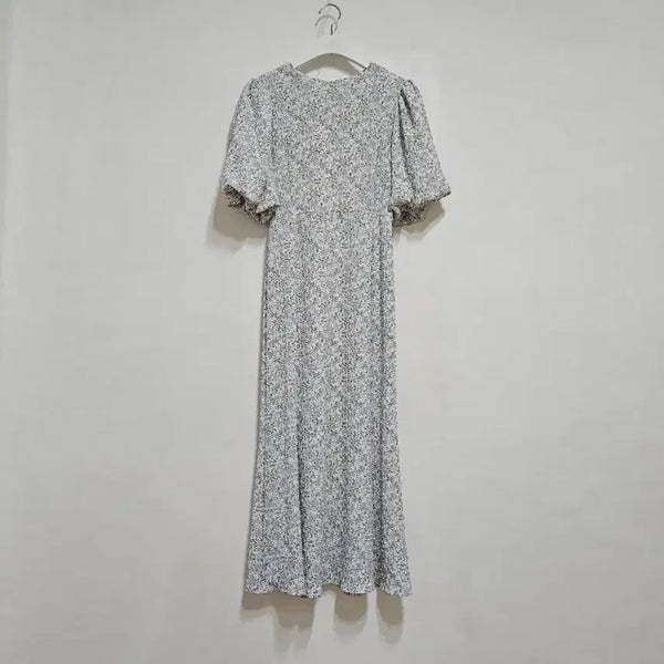 [BUNJANG] Puff Sleeve Pleated Long Dress / 퍼프 입체주름 롱원피스