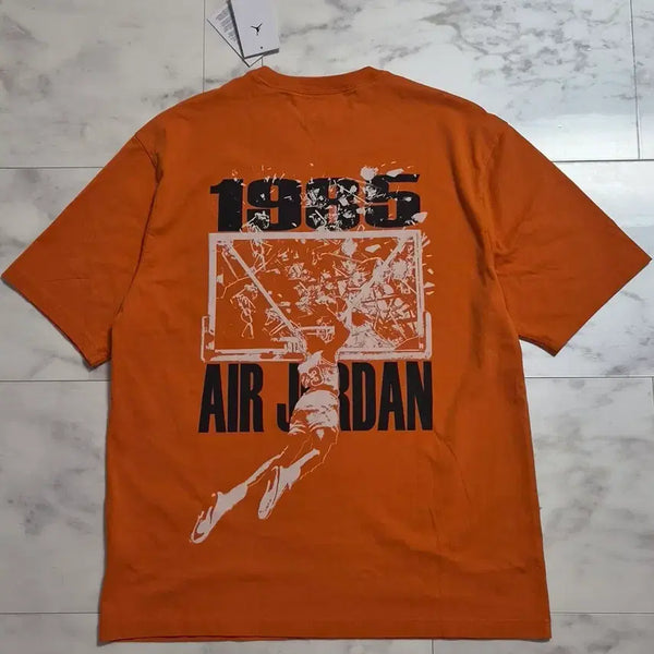 [BUNJANG] Nike Air Jordan Orange T-Shirt / [새제품] 나이키 에어조던 오렌지 반팔티 M,  L