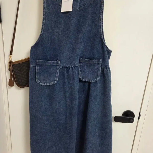 [BUNJANG] Denim Apron Dress / 데님 앞치마 원피스
