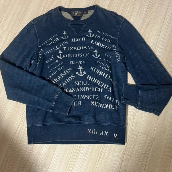 [BUNJANG] RRL Indigo Sailor Sweatshirt Navy Medium / 더블알엘 인디고 세일러 맨투맨