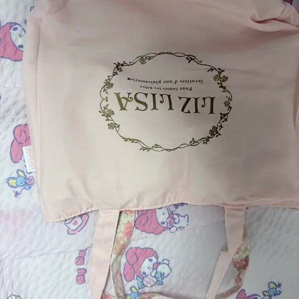 [BUNJANG] Liz Lisa My Melody Pink Flower Pattern Double-Sided Tote Bag / LIZ LISA 리즈리사 마이멜로디 리즈멜로 핑크 플라워패턴 토트백 양면