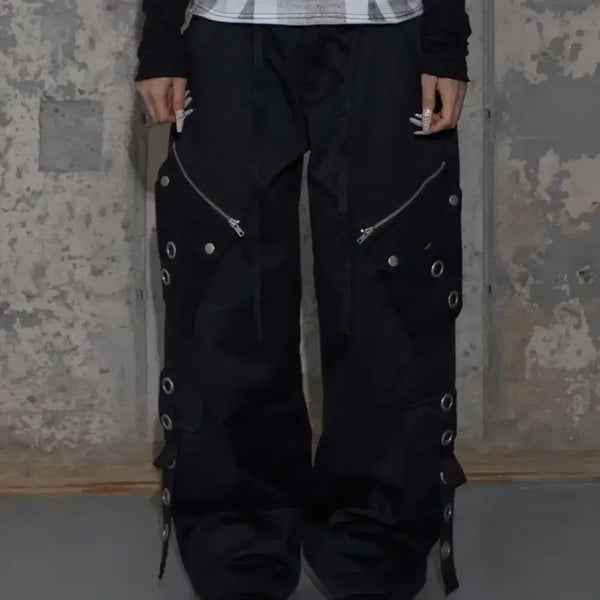 [BUNJANG] Fancy Club Detachable Cargo Strap Pants Black Size 1 / [ 팬시클럽 / 바지 ] 디테처블 카고 스트랩 팬츠 black size1