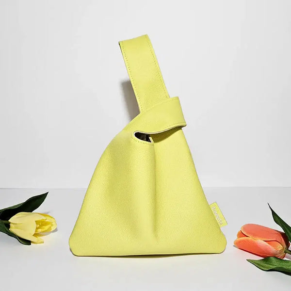 [BUNJANG] Natural Cowhide Leather Balsar Bag Lemon Yellow Tote Bag Small / 천연 소가죽가방 볼사르백