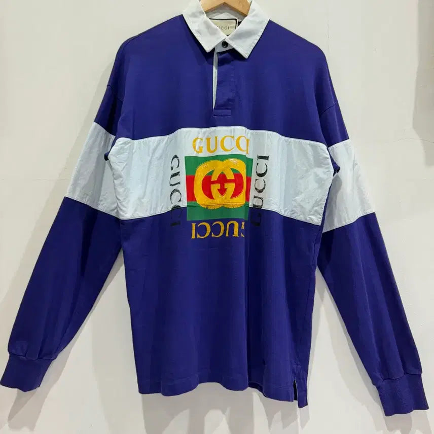 [BUNJANG] Gucci Vintage Logo Rugby Shirt / 구찌 빈티지 로고 럭비 셔츠 S 매장판
