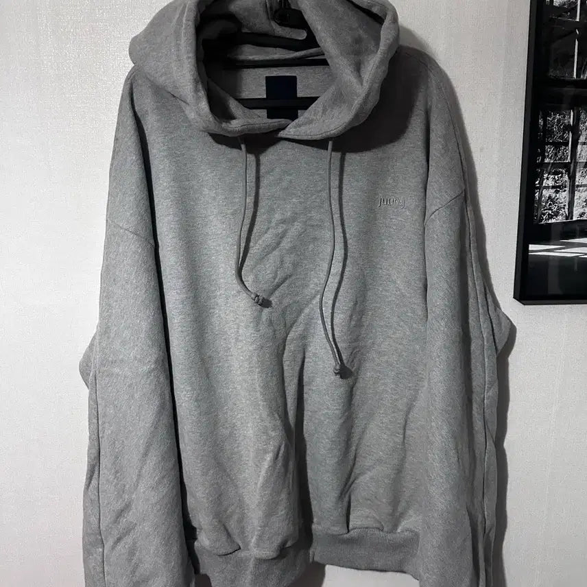 [BUNJANG] Juunj Grey Hooded Sweatshirt (M/S) / juunj 그레이 후드티