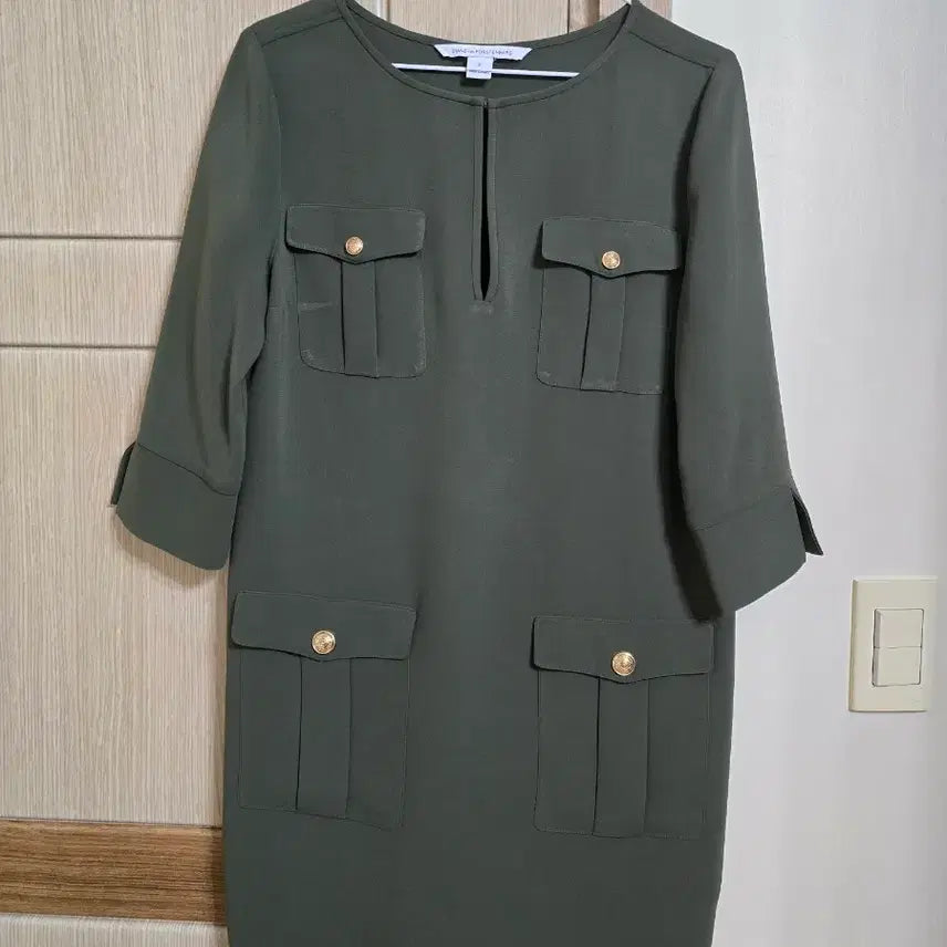 [BUNJANG] Diane von Furstenberg Khaki Midi Dress / 다이앤본퍼스텐버그 원피스