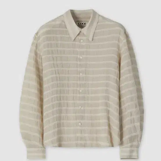 [BUNJANG] COOR Stripe Linen Shirt (Oatmeal) M / 쿠어 스트라이프 리넨 셔츠 (오트밀) M