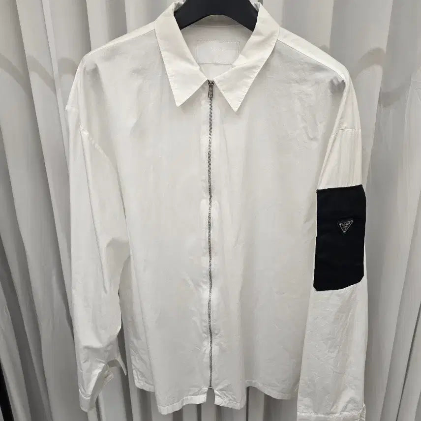 [BUNJANG] Prada White Overshirt Jacket / [정품] 프라다 오버셔츠 자켓 화이트