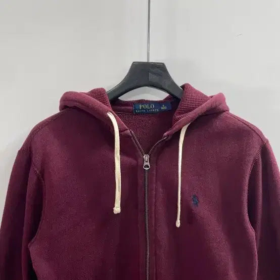 [BUNJANG] Polo Ralph Lauren Burgundy Hooded Zip-Up Hoodie - Size S / 폴로 랄프로렌 버건디 후드 집업 s