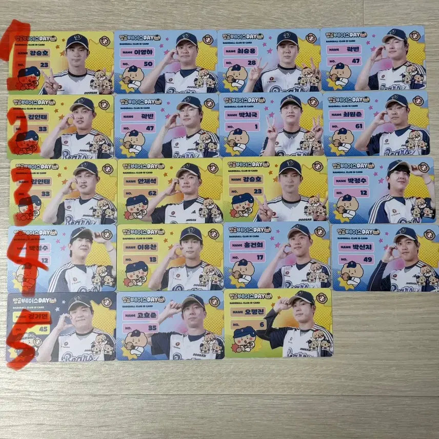[BUNJANG] Doosan Bears 2025 Mangom Bears Day Photocard Set / 두산베어스 2025 망곰베어스 포카 안재석, 오명진, 최승용, 곽빈
