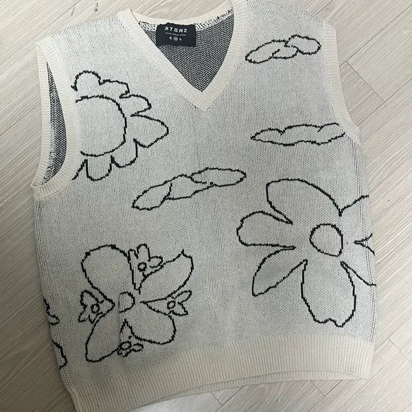[BUNJANG] ATONZ Floral Knit Vest / ATONZ 꽃 무늬 니트 조끼