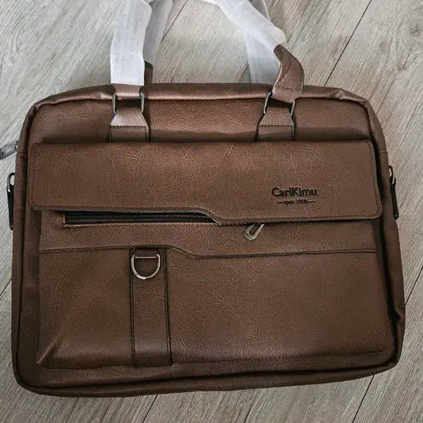 [BUNJANG] Calfskin Leather Briefcase Brown / 칼키무 서류가방 브라운