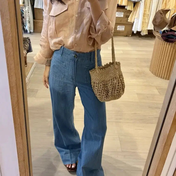 [BUNJANG] Leemi Pocket Silky Denim Pants / 르뮈 포켓 찰랑데님 새상품