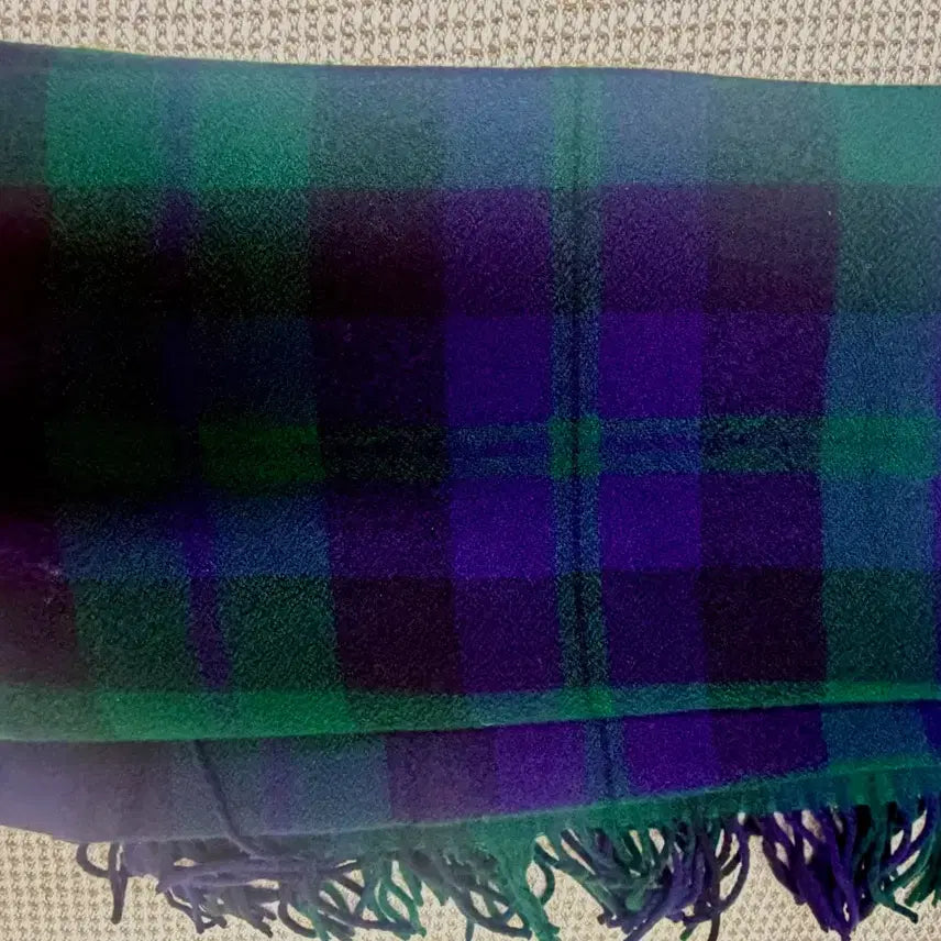 [BUNJANG] Green Blue Check Scarf / 그린 블루 체크 목도리OoO