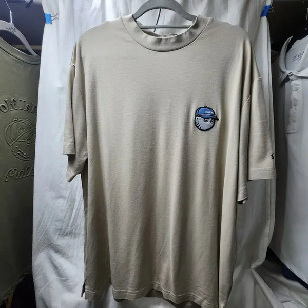 [BUNJANG] Malbon Golf Beige T-Shirt L / 말본 골프 티셔츠 베이지 색상 L