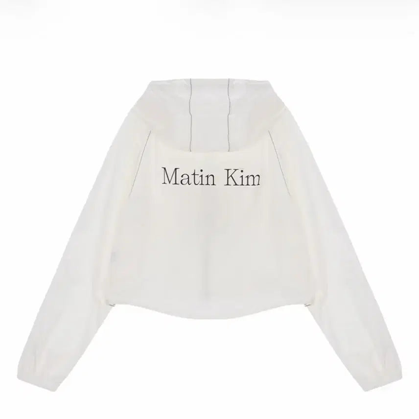 [BUNJANG] Matinkim Cropped Hooded Windbreaker White / 마뗑킴 크롭 후드 바람막이 화이트