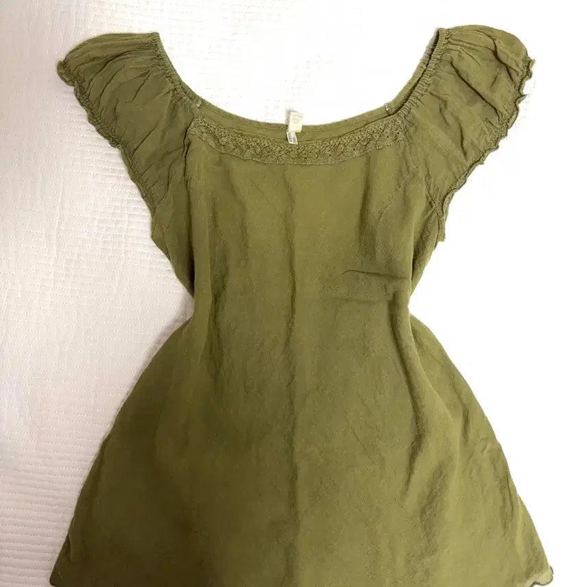 [BUNJANG] Bohemian Crochet Slim Fit Vintage Cotton Short Sleeve Top / 민소매 모리걸 보헤미안 크로셰 슬림핏 빈티지 코튼 반팔 탑