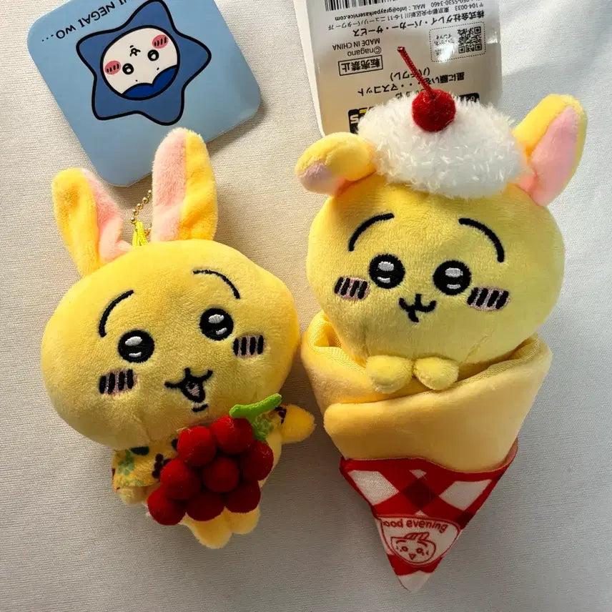 [BUNJANG] Monchichi Usagi Rabbit Fruit & Crepe Keyring Set / 일괄) 먼작귀 우사기 토끼 과일, 크레페 키링 세트 (새상품)