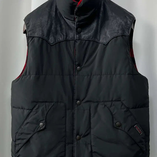 [BUNJANG] Polo Ralph Lauren Cowhide Buffalo Yoke Reversible Western Wool Down Vest Jacket / 폴로 랄프로렌 카우하이드 버팔로요크 리버서블 웨스턴 울다운 베스트 자켓