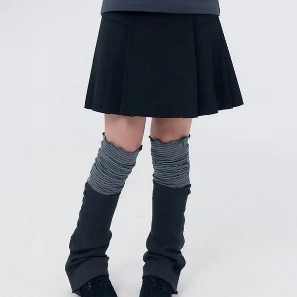[BUNJANG] Miseki Seoul Side Pleats Line Midi Skirt Black / 미세키서울 Side pleats line midi skirt BLACK