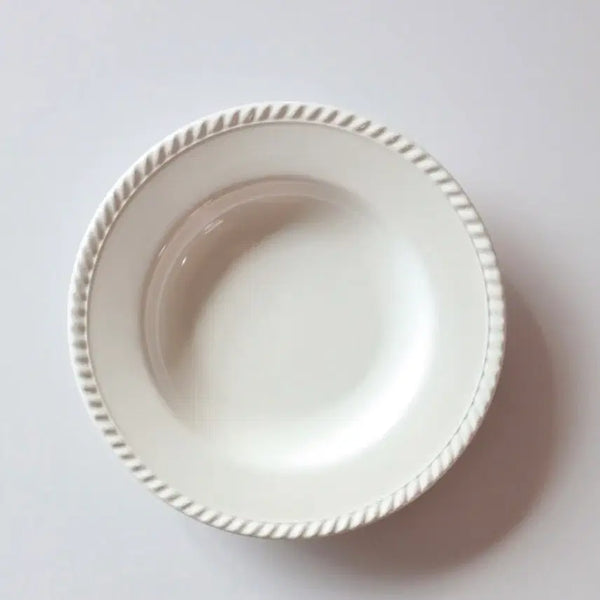 [BUNJANG] French Antique Rope Rim Soup Dish / 프랑스엔틱 화이트접시