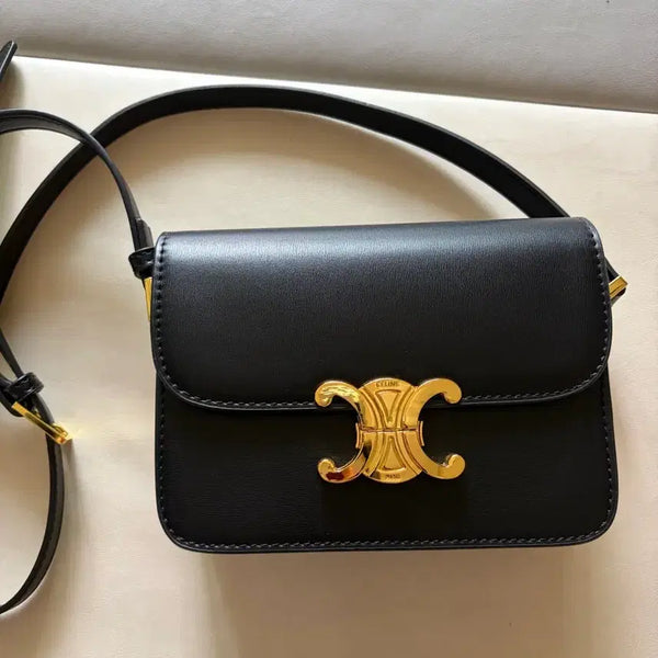 [BUNJANG] Celine Triomphe Crossbody Bag Black / 셀린느 트리오페 틴 블랙