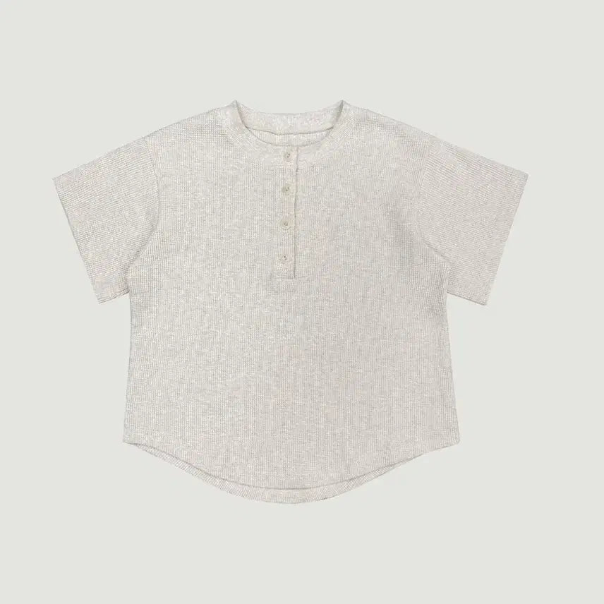 [BUNJANG] Yumeru Waffle Henly Neck T-Shirt White / 유메르 umer 새상품 조이 와플 헨리넥 화이트