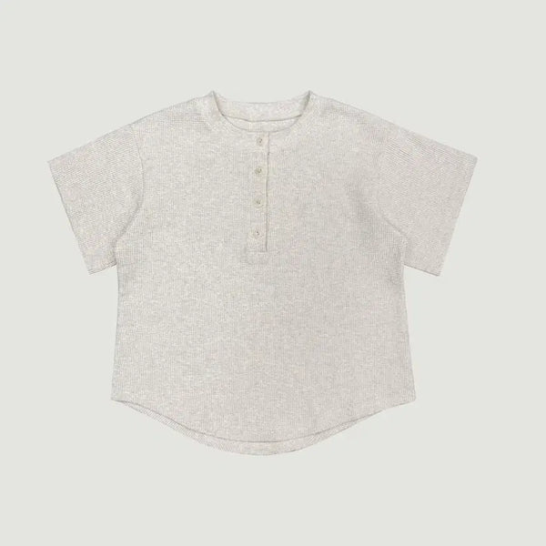 [BUNJANG] Yumeru Waffle Henly Neck T-Shirt White / 유메르 umer 새상품 조이 와플 헨리넥 화이트
