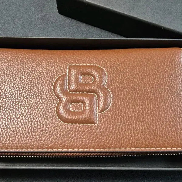 [BUNJANG] Hugo Boss Double B Monogram Zip-Around Long Wallet / [새상품] 휴고보스 Double B 모노그램 집어라운드 장지갑 (브라운)