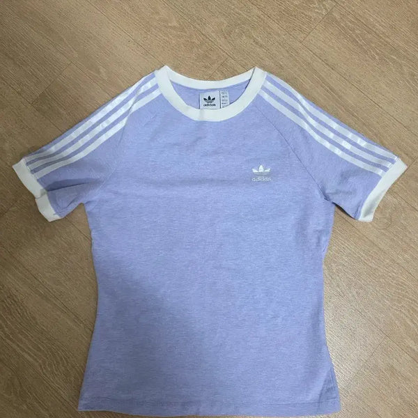 [BUNJANG] Adidas Women's Slim Fit Ringer T-Shirt / 아디다스 여성 삼선 슬림핏 링거티 반팔티 연보라