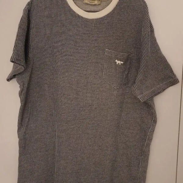 [BUNJANG] Maison Kitsuné Fox Head Stripe Short Sleeve T-Shirt / 메종키츠네 폭스 헤드 스트라이프 반팔 티셔츠