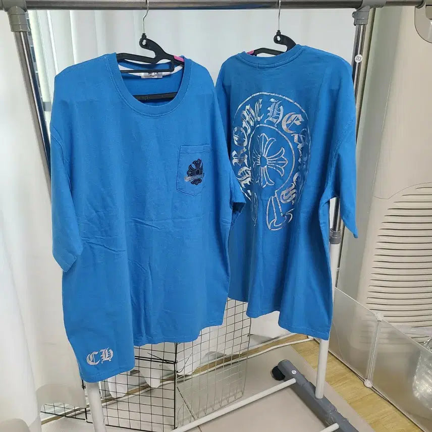 [BUNJANG] Chrome Hearts Blue Short Sleeve T-Shirt / 크롬하츠 반팔 티셔츠 블루남여다가능새상품
