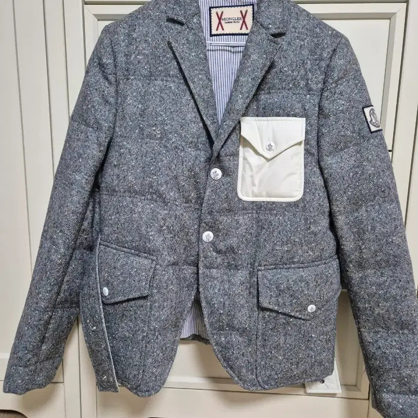 [BUNJANG] Moncler Gamma Bleu Tweed Padded Blazer Size 2 / 몽클레어 감마블루 2사이즈 패딩자켓