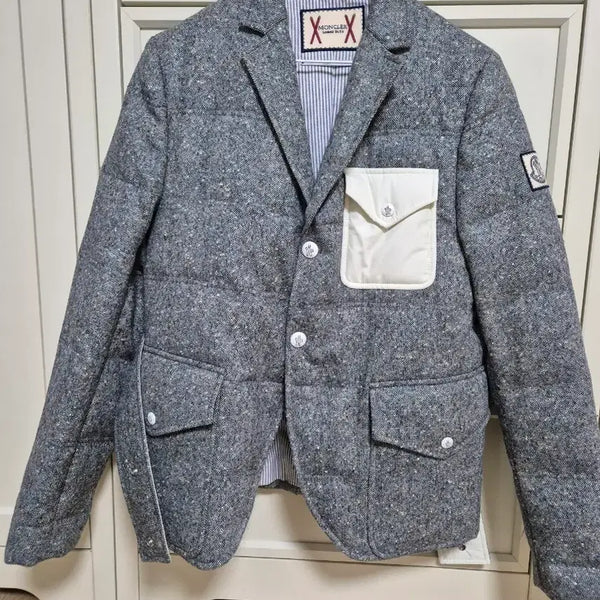 [BUNJANG] Moncler Gamma Bleu Tweed Padded Blazer Size 2 / 몽클레어 감마블루 2사이즈 패딩자켓