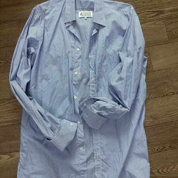 [BUNJANG] Maison Margiela Striped Shirt Blue Size 41 / 메종 마르지엘라 스트라이프 셔츠 블루 41사이즈 (100-105)