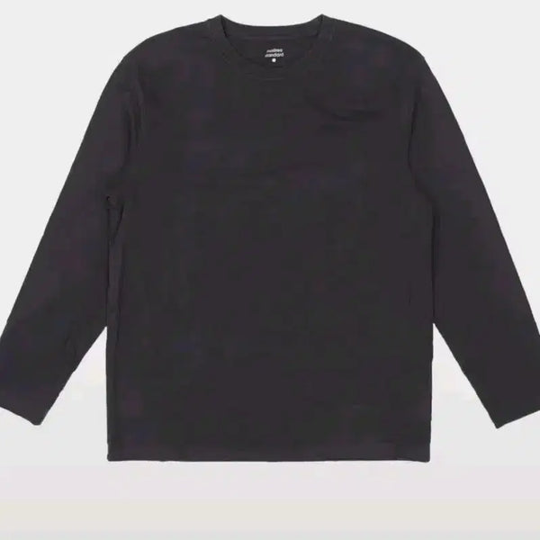 [BUNJANG] Musinsa Standard Long Sleeve T-Shirt Black/White / 무신사 스탠다드 긴소매 티셔츠 블랙/화이트 S