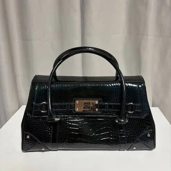 [BUNJANG] Pierre Cardin Blue-Black Crocodile Leather Tote Bag / 피에르가르뎅 블루블랙 악어 가죽 토트백 새상품