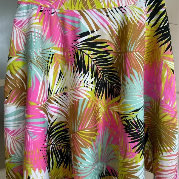 [BUNJANG] Boohoo Tropical Palm Leaf A-Line Skirt / (새상품)부후 트로피컬 팜 리프 A라인 스커트 55 호주구매