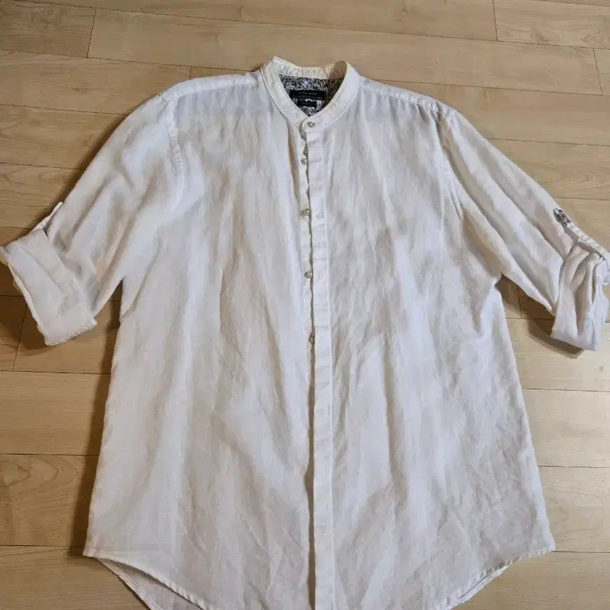 [BUNJANG] ZARA Linen Henry Neck Shirt Ivory / 아이보리 헨리넥 셔츠 린넨 자라 zara