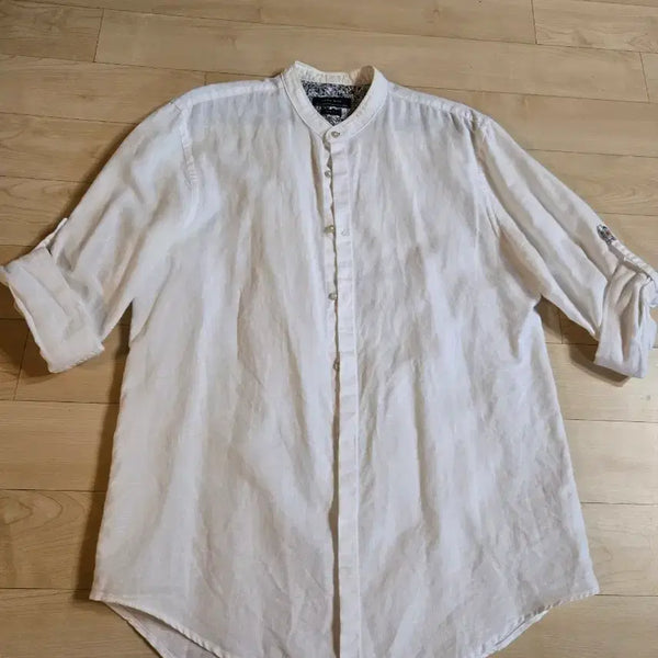 [BUNJANG] ZARA Linen Henry Neck Shirt Ivory / 아이보리 헨리넥 셔츠 린넨 자라 zara