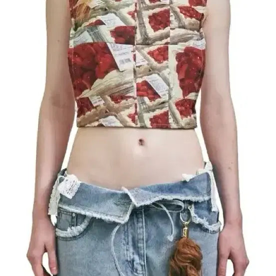 [BUNJANG] Please Project Strawberry Backless Top / 플리즈프로젝트 딸기 백리스 탑